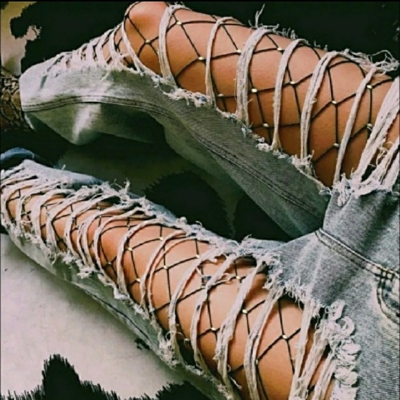 **2/$30** Black Studded Wide Fishnets - Picture 2 of 5